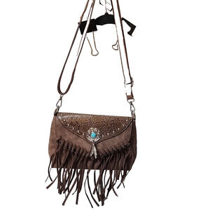 Lava Women Crossbody Handbag Fringe Purse Tassel Western Southwest Emblem